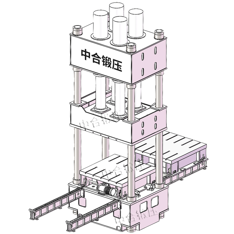 復合材料模壓成型設備_1500噸液壓機_雙移動工作臺(圖1)